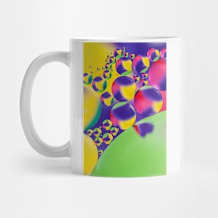 Colorful close up of oil drops in water Mug